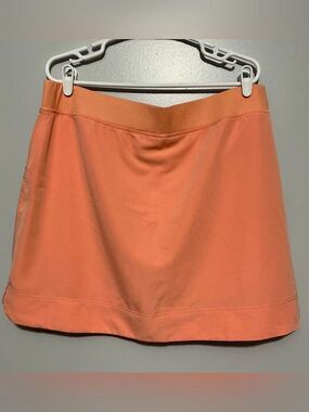 32 Degrees orange pull-on active skort with a wide ribbed waistband size XL